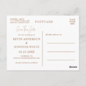 Boho Fall Pampas Grass Save the Date Postkarte (Rückseite)