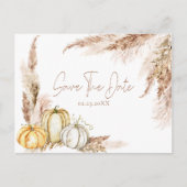 Boho Fall Pampas Grass Save the Date Postkarte (Vorderseite)