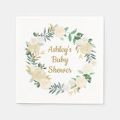 Boho Fall Party Serviette Gold & White Baby Dusche (Vorderseite)