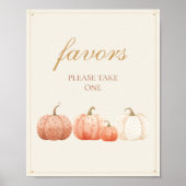 Boho Fall Polka Dot Pumpkins Baby Dusche Gefallen Poster (Vorne)