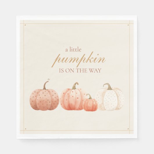 Boho Fall Polka Dot Pumpkins Baby Dusche Serviette (Vorderseite)