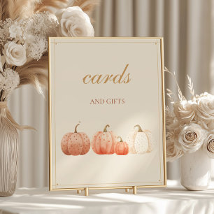Boho Fall Polka Dot Pumpkins Karten und Geschenke Poster