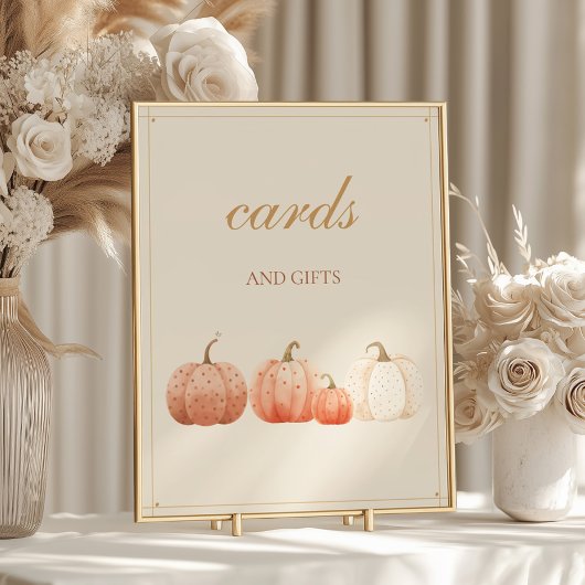 Boho Fall Polka Dot Pumpkins Karten und Geschenke Poster