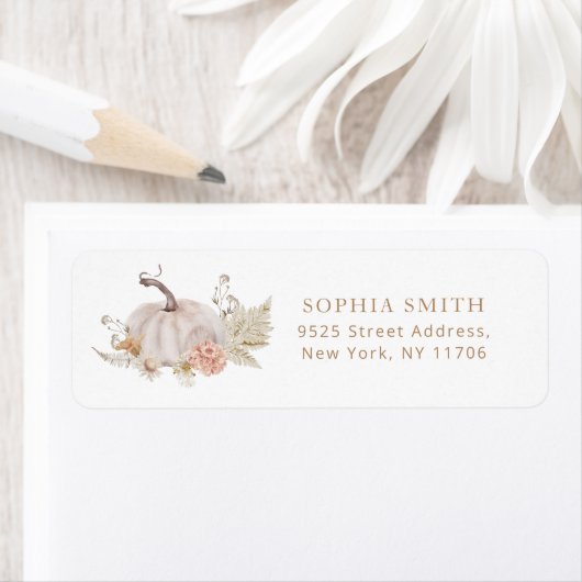 Boho fall pumpen return Address Label (Insitu)