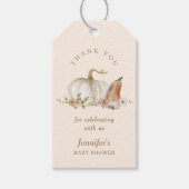 Boho Fall Pumpkin Baby Dusche Danke Geschenkanhänger (Vorderseite)