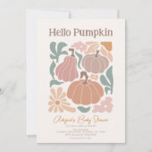 Boho Fall Pumpkin Baby Dusche Einladung (Vorderseite)