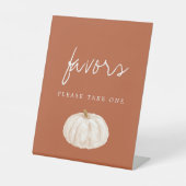 Boho Fall Pumpkin Baby Dusche Gefallen Sockelschild (Vorderseite)