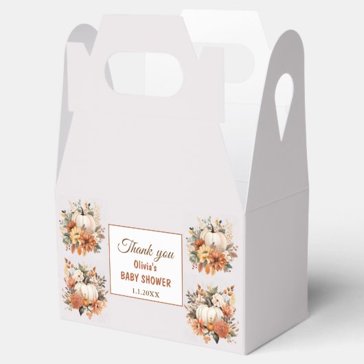 Boho Fall Pumpkin Baby Dusche Geschenkschachtel (Geöffnet)