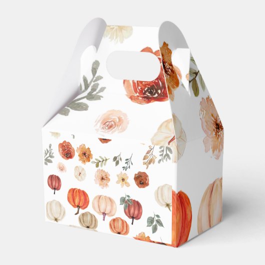 Boho Fall Pumpkin Baby Dusche Geschenkschachtel (Rückseite)