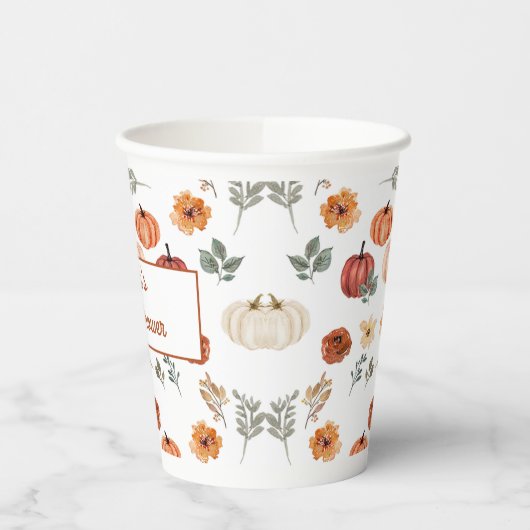 Boho Fall Pumpkin Baby Dusche Pappbecher (Links)