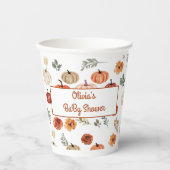 Boho Fall Pumpkin Baby Dusche Pappbecher (Vorderseite)