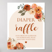 Boho Fall Pumpkin Baby Duschkabine Windeln Raffle  Poster (Vorne)