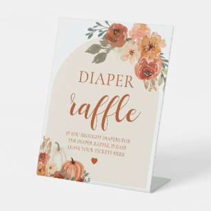 Boho Fall Pumpkin Baby Duschkabine Windeln Raffle Sockelschild