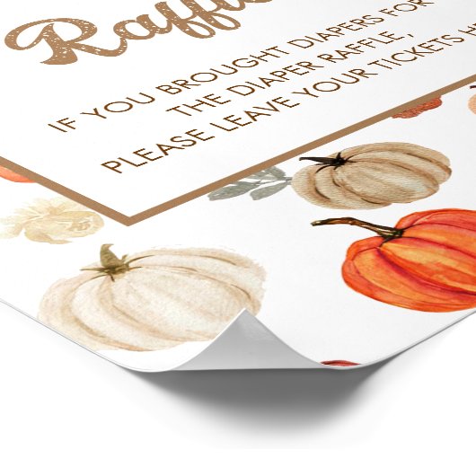 Boho Fall Pumpkin Baby Duschkabine Windelwanne Poster (Ecke)