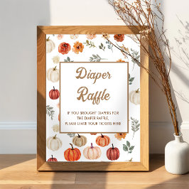Boho Fall Pumpkin Baby Duschkabine Windelwanne Poster