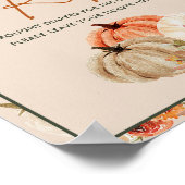 Boho Fall Pumpkin Baby Duschkabine Windelwanne Poster (Ecke)
