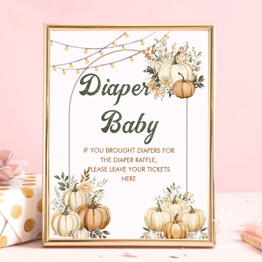 Boho Fall Pumpkin Baby Duschkabine Windelwanne Win Poster