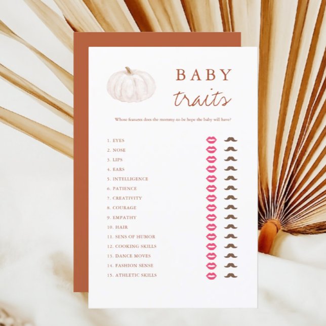 Boho Fall Pumpkin Baby Tracks Baby Shower Game (Von Creator hochgeladen)