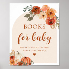 Boho Fall Pumpkin Books for Baby Shooting Sign Poster