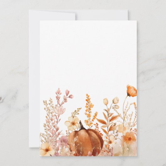 Boho Fall Pumpkin Brautparty Einladung (Rückseite)