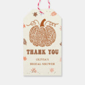 Boho Fall Pumpkin Brautparty Gefallen Vielen Dank Geschenkanhänger (Rückseite)