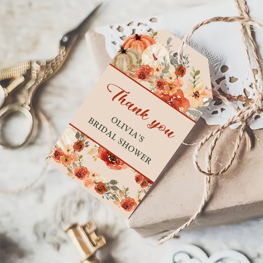 Boho Fall Pumpkin Brautparty Gefallen Vielen Dank Geschenkanhänger