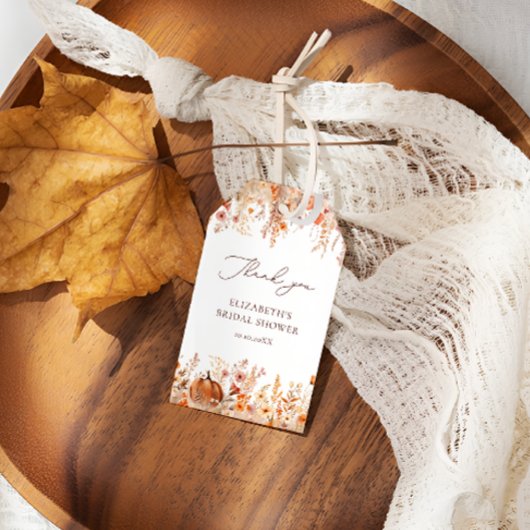 Boho Fall Pumpkin Brautparty Geschenkanhänger