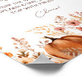 Boho Fall Pumpkin Brautparty Mimosa Bar Poster (Ecke)