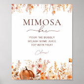 Boho Fall Pumpkin Brautparty Mimosa Bar Poster (Vorne)