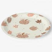 Boho Fall Pumpkin Brautparty Paper Teller (Schrägansicht)