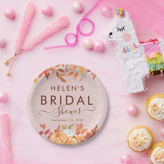 Boho Fall Pumpkin Brautparty Pappteller (Party)