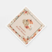 Boho Fall Pumpkin Brautparty Serviette (Ecke)