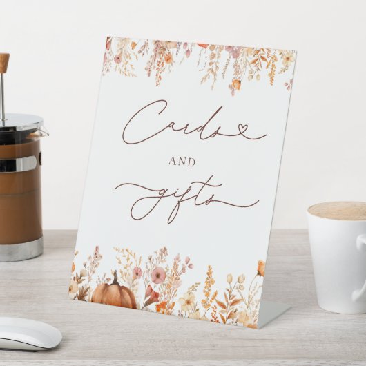 Boho Fall Pumpkin Brautparty Sockelschild (In SItu)