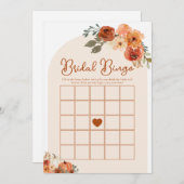 Boho Fall Pumpkin Bridal Bingo Brautparty Game Einladung (Vorne/Hinten)