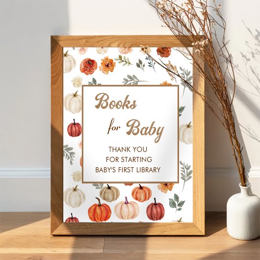Boho Fall Pumpkin Bücher für Baby Poster
