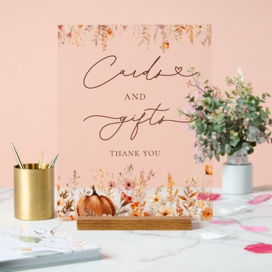 Boho Fall Pumpkin Cards und Geschenke Acrylschild (Hochzeit)