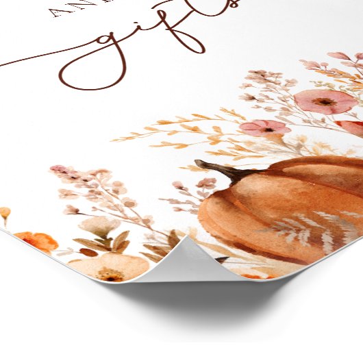 Boho Fall Pumpkin Cards und Geschenke Poster (Ecke)