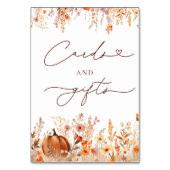 Boho Fall Pumpkin Cards und Giftzeichen Tischnummer (Vorderseite)