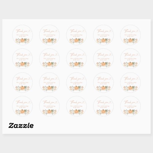 Boho Fall Pumpkin Danke, dass du Sticker hast (Blatt)