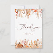 Boho Fall Pumpkin Dankeschön Karte (Vorderseite)