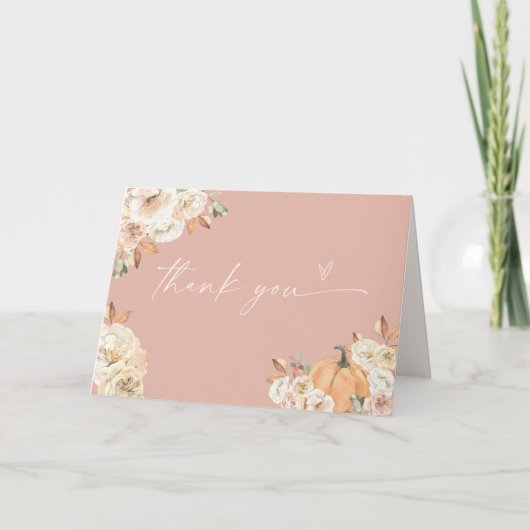 Boho Fall Pumpkin Dankeschön Karte (Vorderseite)