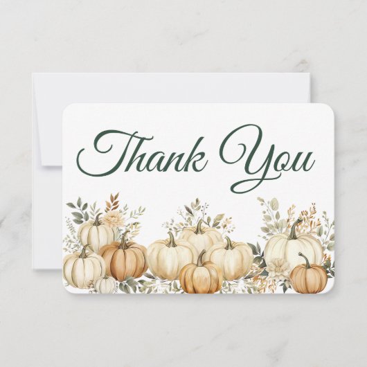 Boho Fall Pumpkin Erntedank Party Dankeskarte (Vorderseite)