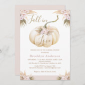 Boho Fall Pumpkin Fall in Liebe Brautparty Einladung (Vorne/Hinten)