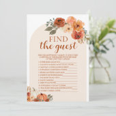 Boho Fall Pumpkin findet das Baby-Duschspiel Einladung (Stehend Vorderseite)