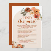 Boho Fall Pumpkin findet das Baby-Duschspiel Einladung (Vorne/Hinten)