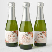 Boho Fall Pumpkin Future Mrs. Brautparty Mini Schaumweinetikett (Flaschen)