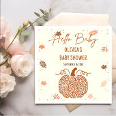 Boho Fall Pumpkin Gender Neutral Baby Dusche Serviette