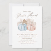 Boho Fall Pumpkin Gender Reveal Einladung (Vorderseite)