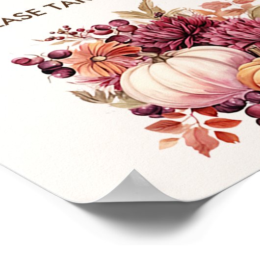 Boho Fall Pumpkin Lieblings-Kinderdusche Poster (Ecke)