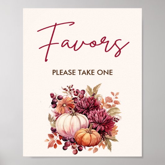 Boho Fall Pumpkin Lieblings-Kinderdusche Poster (Vorne)